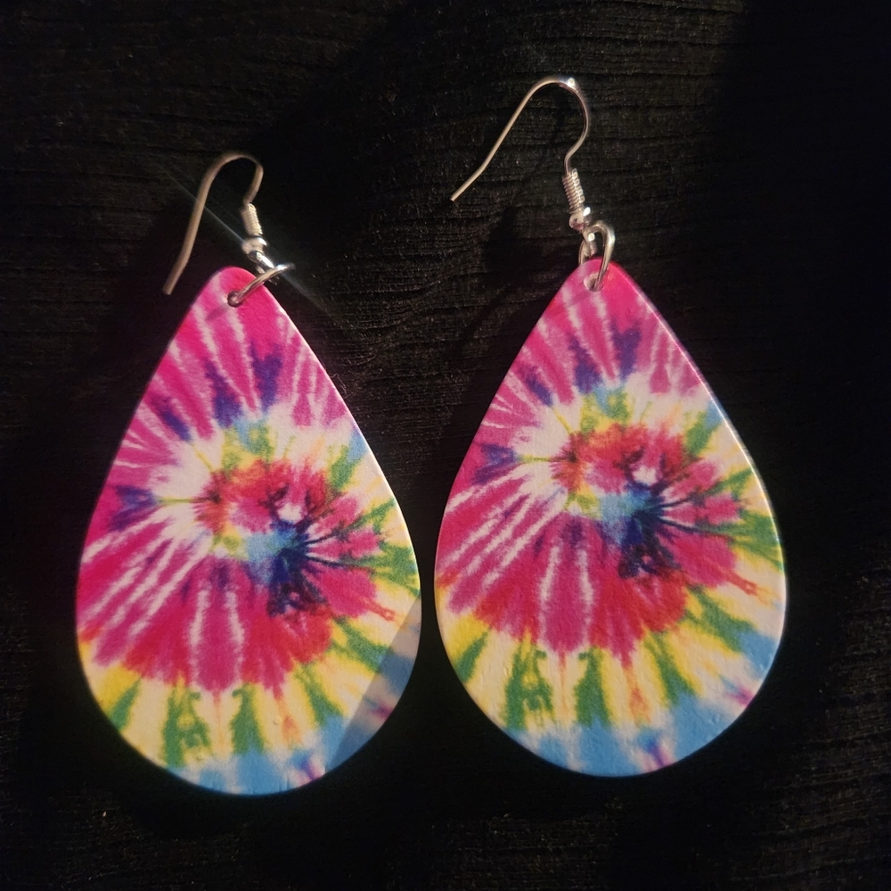 New acrylic tie-dye teardrop fashion earrings